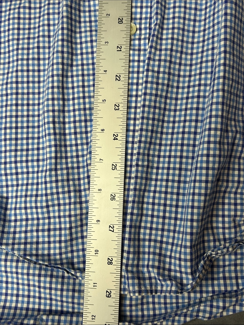 Ralph Lauren Blue and White Gingham Button-Down Shirt - Picture 5 of 7
